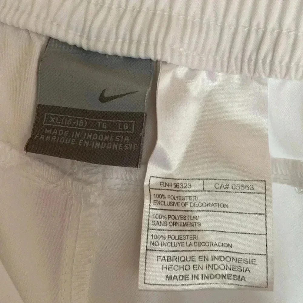 Nike women wide leg crop athletic pants- white with blue stripe - xl 16/18 - Picture 3 of 6